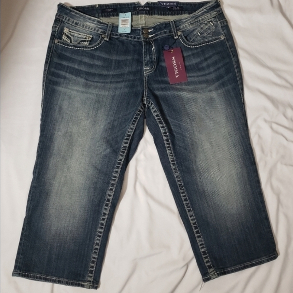 NEW! Vogoss blue/black Jeans Size 20, Length 19"